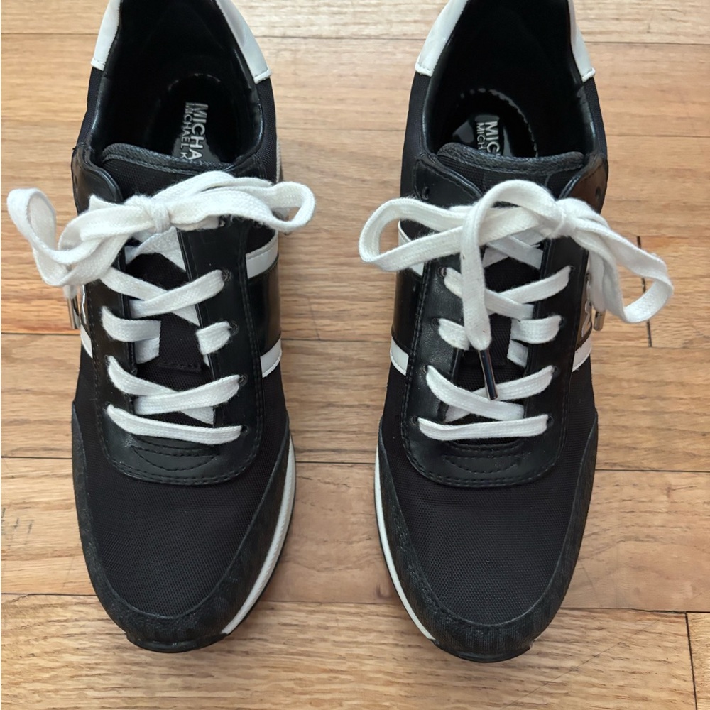 Michael Kors Black and White Lace-Up Sneakers